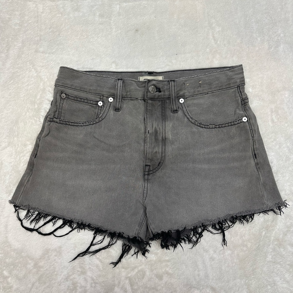 madewell gray wash denim shorts size 27